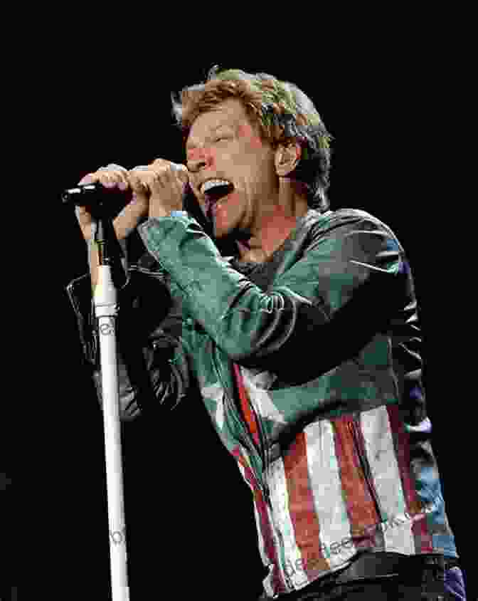 A Close Up Portrait Of Jon Bon Jovi, The Lead Singer Of Bon Jovi, Performing On Stage Orbit: Bon Jovi