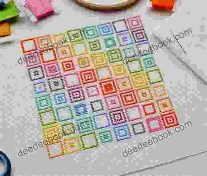 A Cross Stitch Pattern Of A Geometric Garland 12 New Colorful Geometric Designs: Cross Stitch Patterns