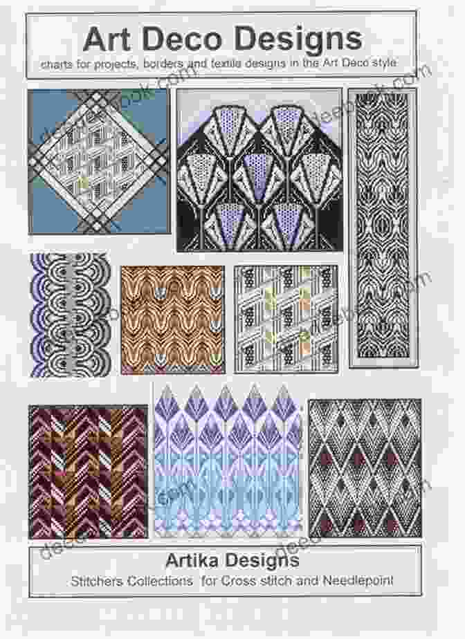 A Cross Stitch Pattern Of Art Deco Triangles 12 New Colorful Geometric Designs: Cross Stitch Patterns