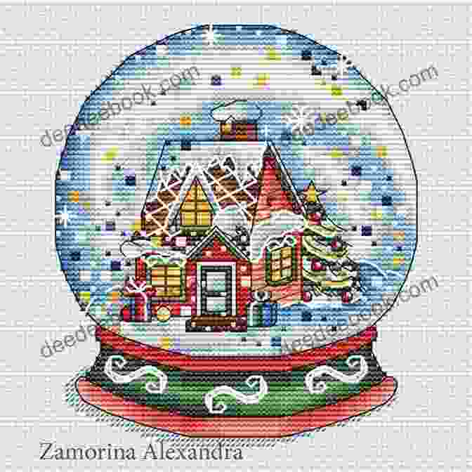 Cross Stitch Pattern Snow Globe Of A Winter Landscape With Snow Covered Trees And A Cozy Cabin Cross Stitch Pattern Snow Globe
