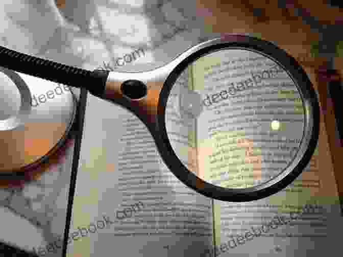 Image Of A Reader Using A Magnifying Glass To Examine A Book Page, Symbolizing Close Reading Deeper Reading: Comprehending Challenging Texts 4 12