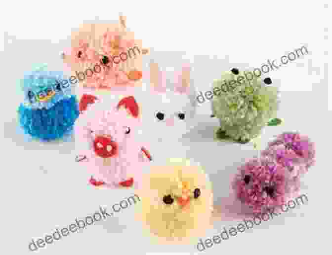 Photo Of A Variety Of Colorful Pom Pom Animals, Including A Cat, Dog, Elephant, And Rabbit. Make Stitch Knit For Baby: 35 Super Cute And Easy Craft Projects