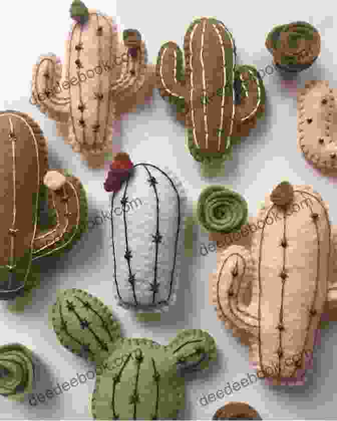 Photo Of Several Felt Cactuses, Each Decorated With A Different Color And Design. Make Stitch Knit For Baby: 35 Super Cute And Easy Craft Projects
