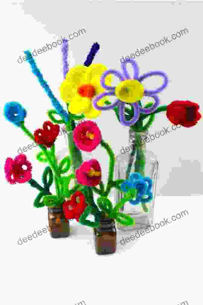 Photo Of Several Pipe Cleaner Flowers, Each Made With Different Colors And Shapes Of Pipe Cleaners. Make Stitch Knit For Baby: 35 Super Cute And Easy Craft Projects