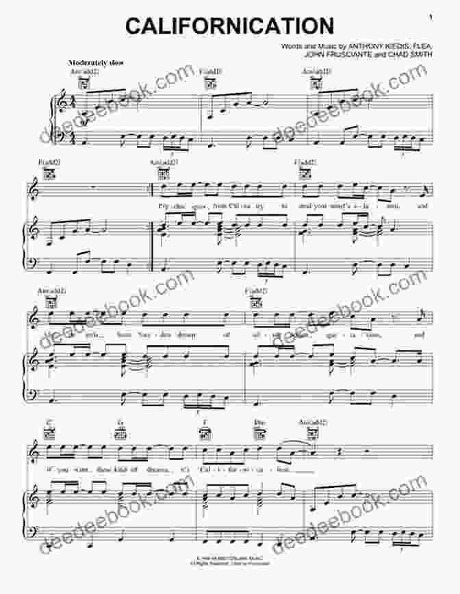 Sheet Music Cover Of 'Californication' By Red Hot Chili Peppers 10 For 10 Sheet Music Modern Rock: Easy Piano Solos