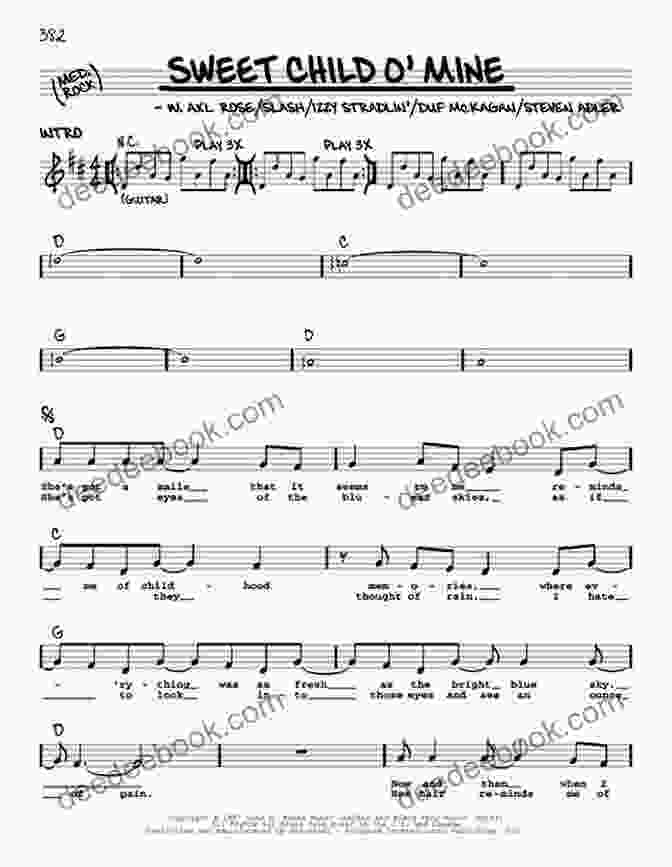 Sheet Music Cover Of 'Sweet Child O' Mine' By Guns N' Roses 10 For 10 Sheet Music Modern Rock: Easy Piano Solos