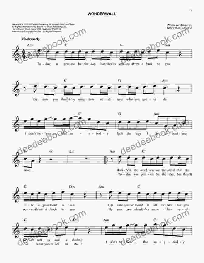 Sheet Music Cover Of 'Wonderwall' By Oasis 10 For 10 Sheet Music Modern Rock: Easy Piano Solos
