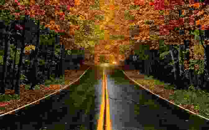 Vibrant Fall Foliage In Maine, With A Winding Road And Colorful Trees In The Background Maine S Flavors And Traditions: Autumn Traditions And Food Recipes Of Maine