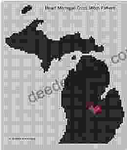 Heart Michigan Cross Stitch Pattern